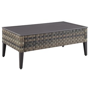 afuera living modern wicker outdoor coffee table in brown finish
