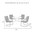 Afuera Living 5-Piece Metal Outdoor Dining Set in Bright Red Gloss/White