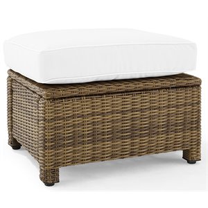 afuera living traditional wicker outdoor ottoman in white/brown
