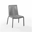 Afuera Living Wicker / Rattan & Steel Stackable Chair in Gray/Black (Set of 2)