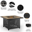 Afuera Living 4-Piece Wicker / Rattan Fire Pit Sectional Set in Sand/Brown