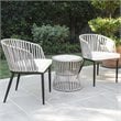 Afuera Living 3-piece Wicker Outdoor Bistro Set in Gray Finish