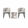 Afuera Living 3-piece Wicker Outdoor Bistro Set in Gray Finish