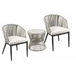 Afuera Living 3-piece Wicker Outdoor Bistro Set in Gray Finish