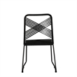 Afuera Living Metal Outdoor Rope Chairs in Black Finish (Set of 2)