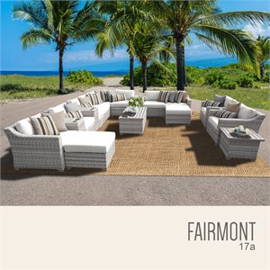 afuera living 17 piece patio wicker sofa set 17a in white finish