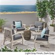 Afuera Living Outdoor Acacia Wood Club Chair in Gray (Set of 4)
