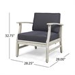 Afuera Living Outdoor Acacia Wood Club Chair in Gray (Set of 4)