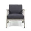 Afuera Living Outdoor Acacia Wood Club Chair in Gray (Set of 4)