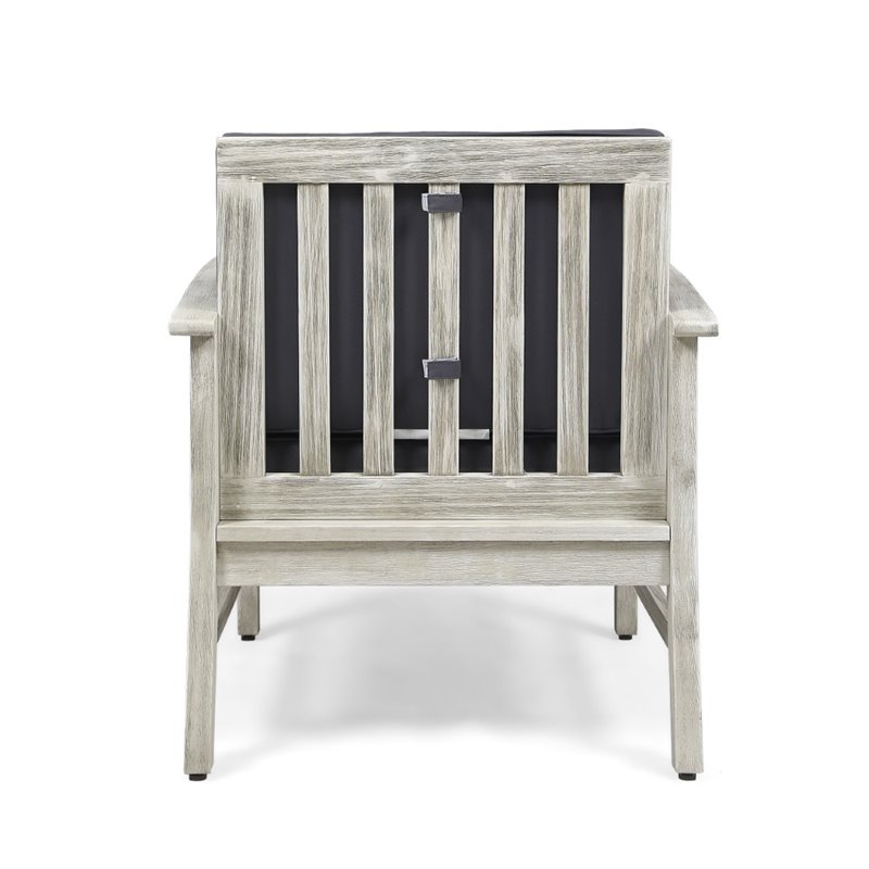 Afuera Living Outdoor Acacia Wood Club Chair in Gray (Set of 4)