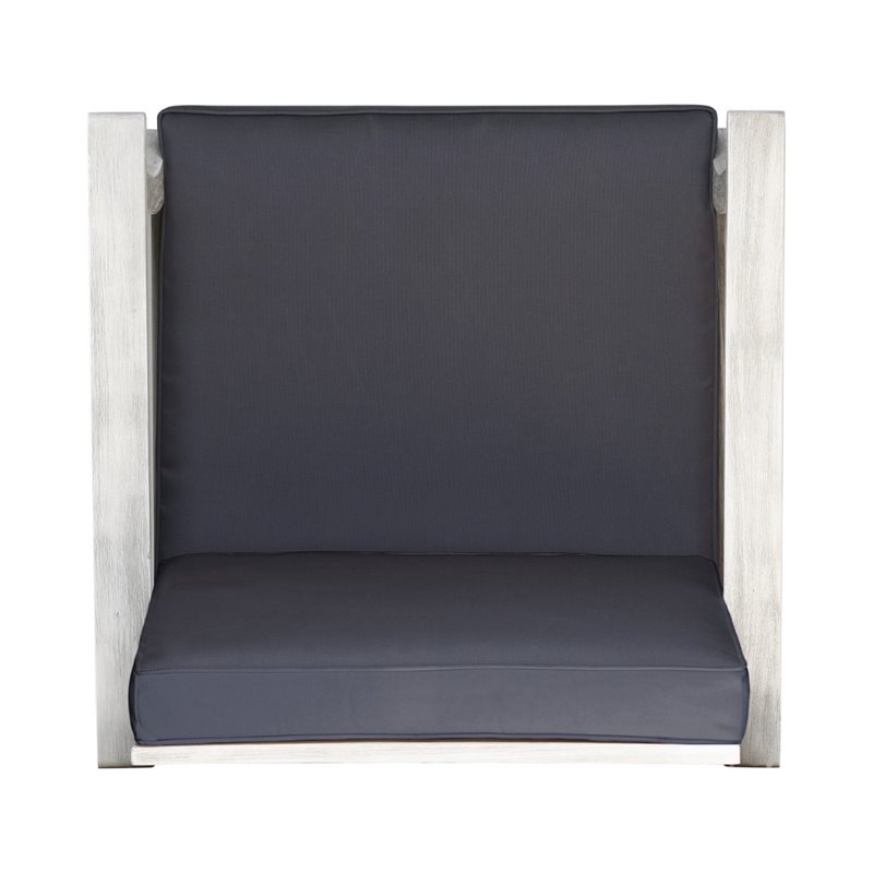 Afuera Living Outdoor Acacia Wood Club Chair in Gray (Set of 4)