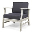Afuera Living Outdoor Acacia Wood Club Chair in Gray (Set of 4)
