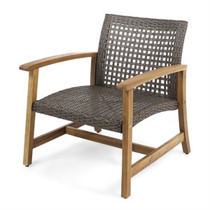 afuera living outdoor acacia wood club chair in teak and mocha (set of 2)