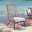 Afuera Living Modern Fabric/Rope/Metal Outdoor Lounge Chair in Brown