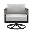 Afuera Living Modern Aluminum Outdoor Swivel Rocking Chair in Black
