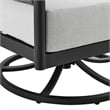 Afuera Living Modern Aluminum Outdoor Swivel Rocking Chair in Black