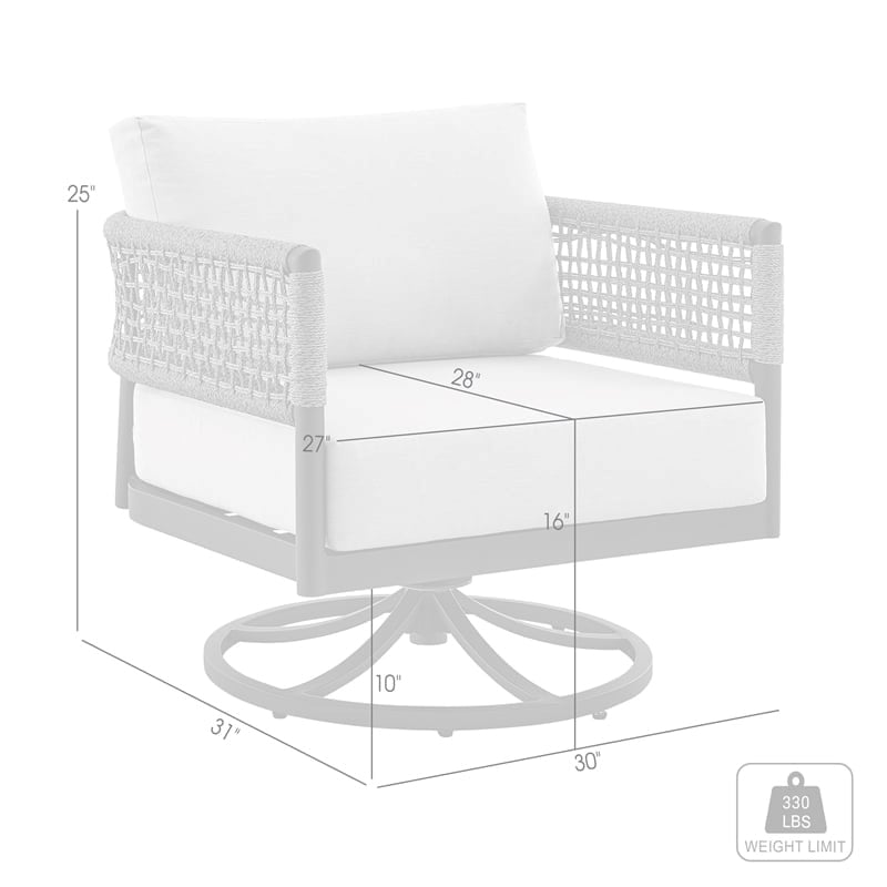 Afuera Living Modern Aluminum Outdoor Swivel Rocking Chair in Black