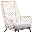 Afuera Living Modern Fabric/Rope/Metal Outdoor Lounge Chair in Natural