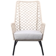 Afuera Living Modern Fabric/Rope/Metal Outdoor Lounge Chair in Natural