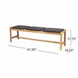 Afuera Living Modern / Contemporary Outdoor 3 Seater Wicker Bench Teak and Brown