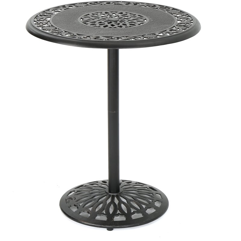 Afuera Living Modern / Contemporary Outdoor Shiny Copper Cast Aluminum Bar Table