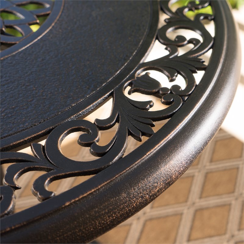 Afuera Living Modern / Contemporary Outdoor Shiny Copper Cast Aluminum Bar Table