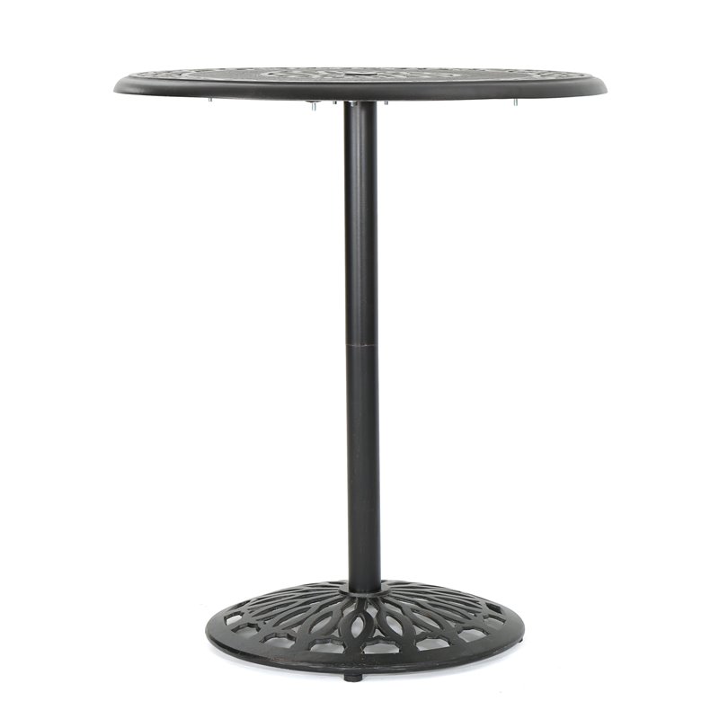Afuera Living Modern / Contemporary Outdoor Shiny Copper Cast Aluminum Bar Table