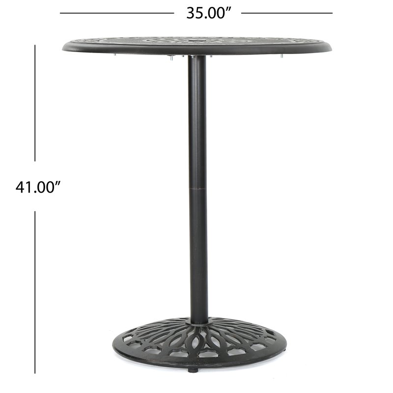 Afuera Living Modern / Contemporary Outdoor Shiny Copper Cast Aluminum Bar Table