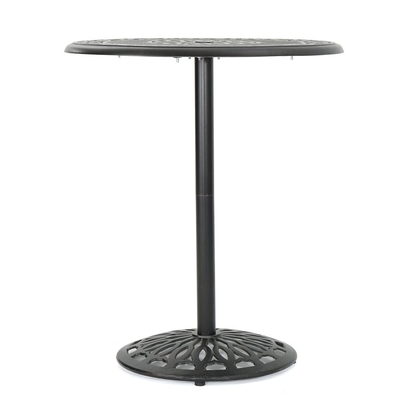 Afuera Living Modern / Contemporary Outdoor Shiny Copper Cast Aluminum Bar Table