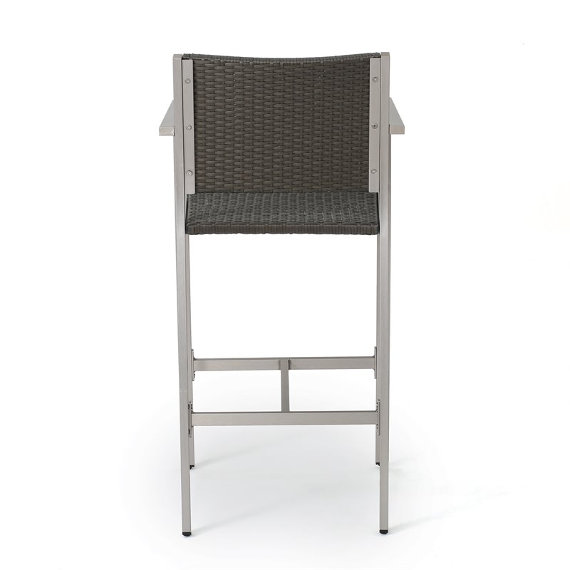 Afuera Living Modern / Contemporary Outdoor 3 Piece Grey Wicker Bar Set