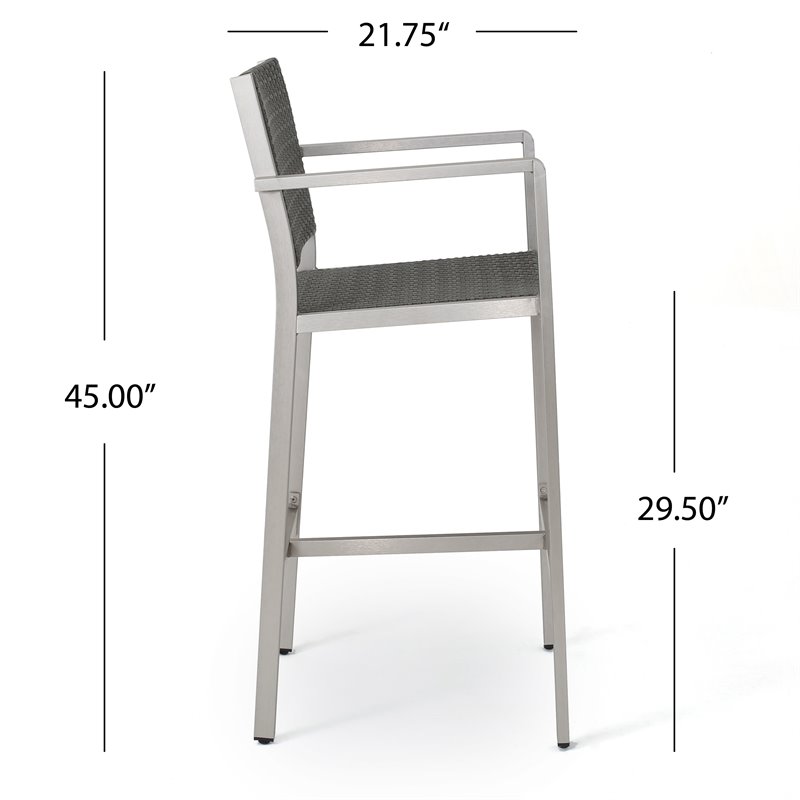 Afuera Living Modern / Contemporary Outdoor 3 Piece Grey Wicker Bar Set