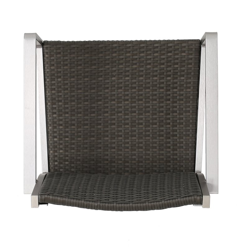 Afuera Living Modern / Contemporary Outdoor 3 Piece Grey Wicker Bar Set