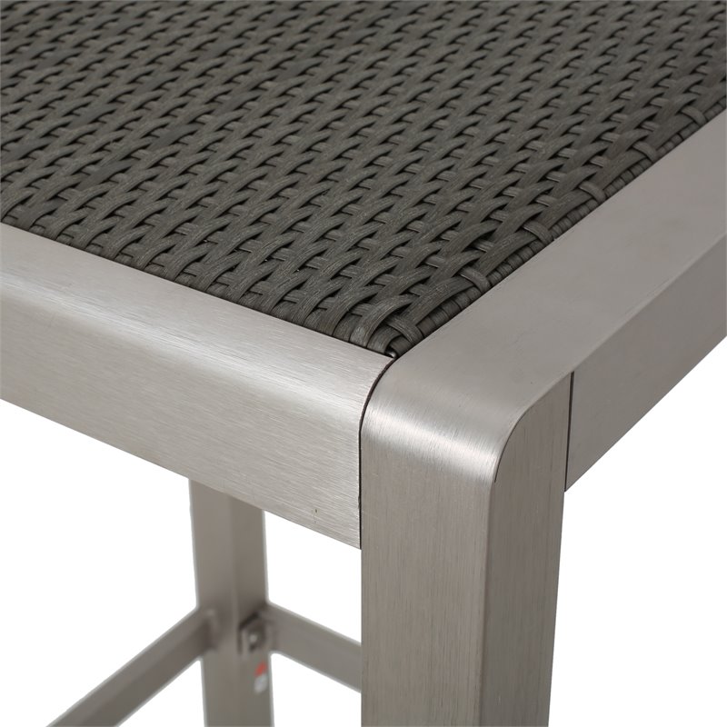 Afuera Living Modern / Contemporary Outdoor 3 Piece Grey Wicker Bar Set