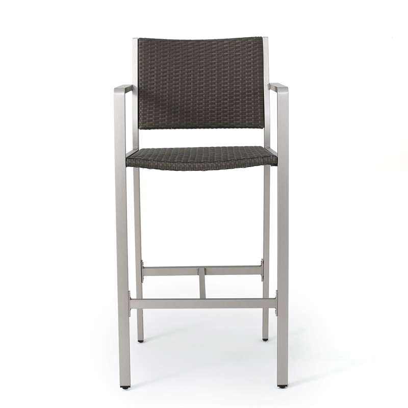 Afuera Living Modern / Contemporary Outdoor 3 Piece Grey Wicker Bar Set