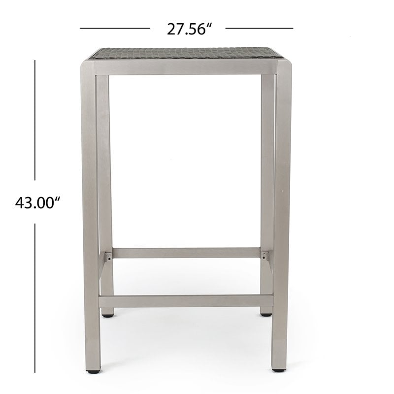 Afuera Living Modern / Contemporary Outdoor 3 Piece Grey Wicker Bar Set