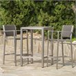 Afuera Living Modern / Contemporary Outdoor 3 Piece Grey Wicker Bar Set