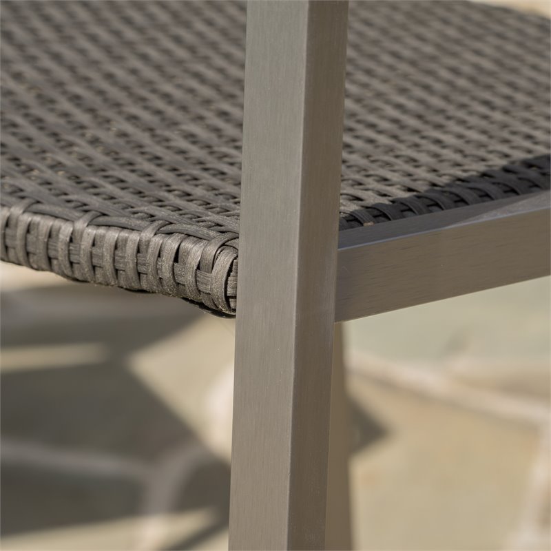 Afuera Living Modern / Contemporary Outdoor 3 Piece Grey Wicker Bar Set