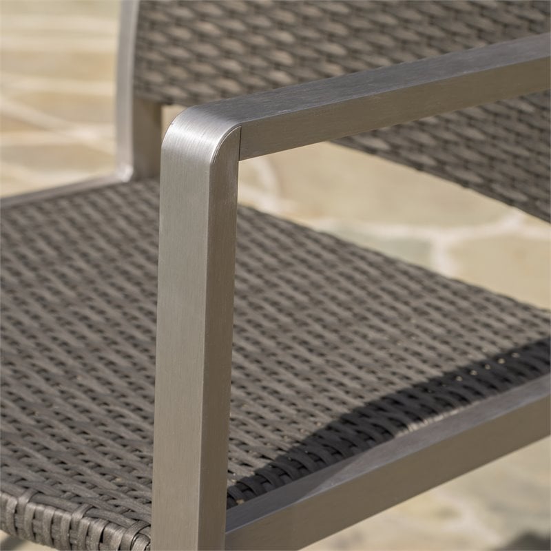 Afuera Living Modern / Contemporary Outdoor 3 Piece Grey Wicker Bar Set
