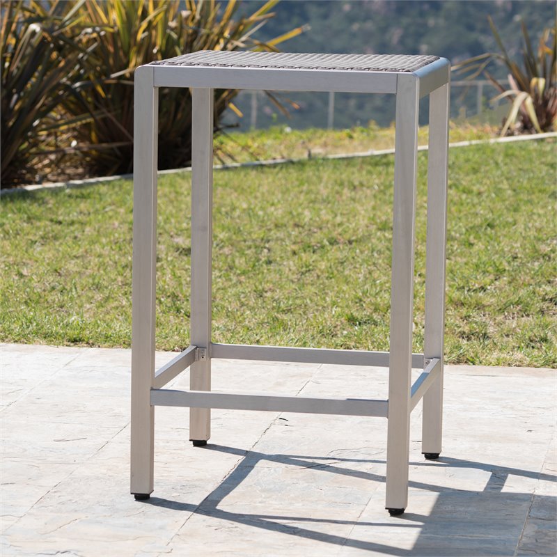 Afuera Living Modern / Contemporary Outdoor 3 Piece Grey Wicker Bar Set
