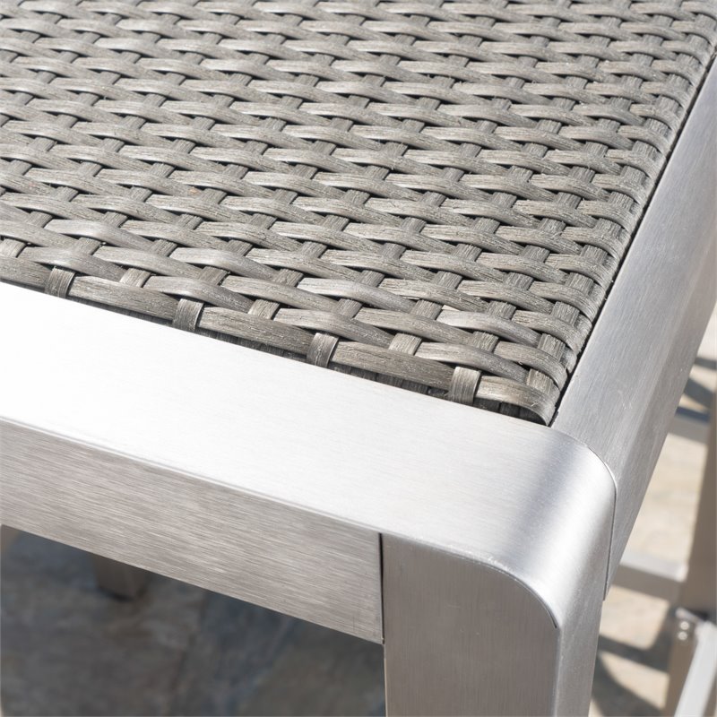 Afuera Living Modern / Contemporary Outdoor 3 Piece Grey Wicker Bar Set