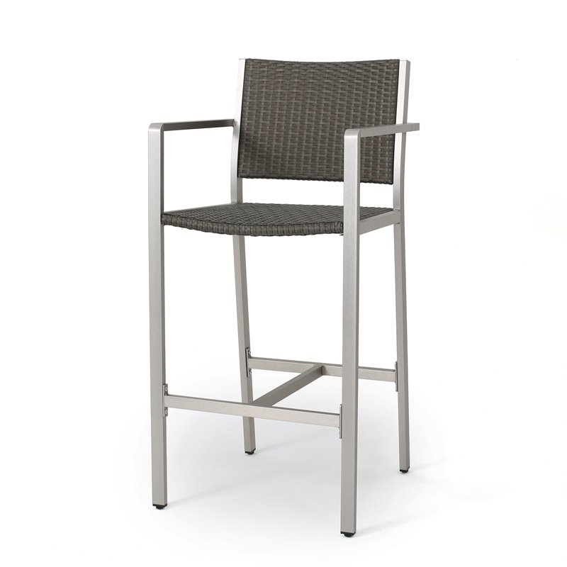 Afuera Living Modern / Contemporary Outdoor 3 Piece Grey Wicker Bar Set