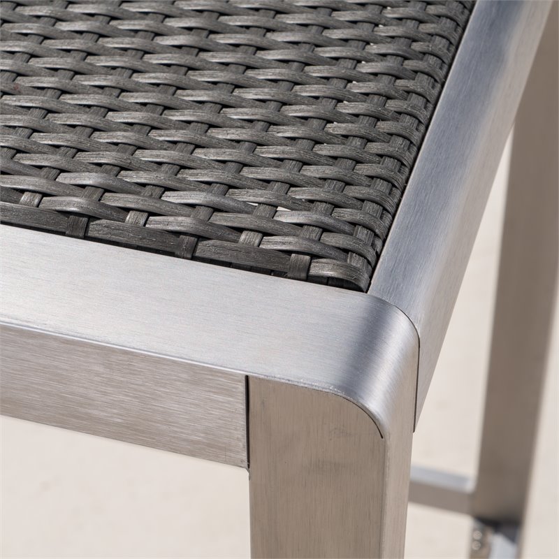 Afuera Living Modern / Contemporary Outdoor 3 Piece Grey Wicker Bar Set