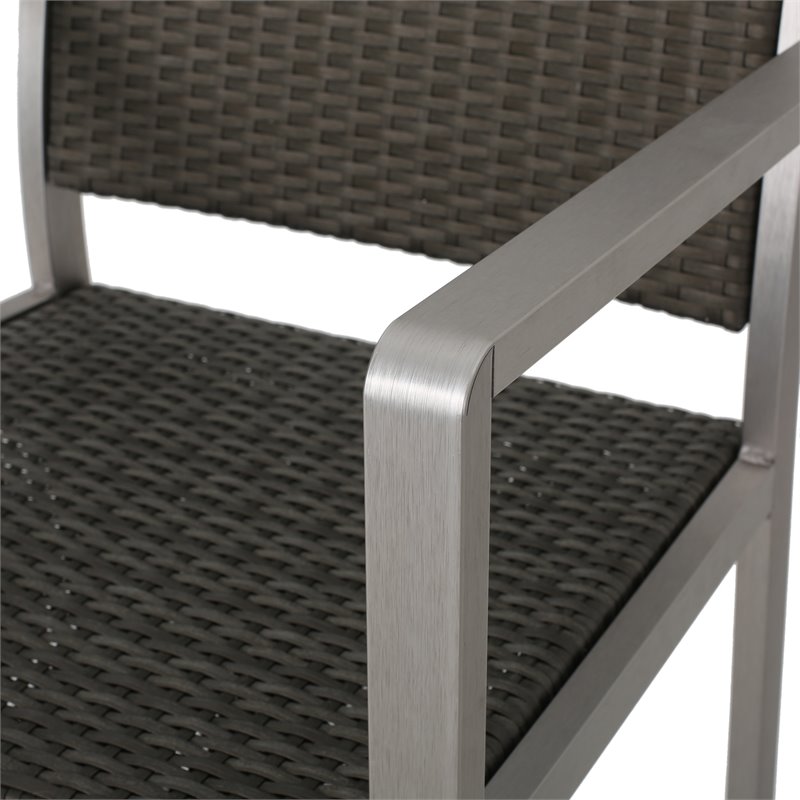Afuera Living Modern / Contemporary Outdoor 3 Piece Grey Wicker Bar Set