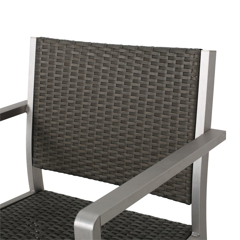 Afuera Living Modern / Contemporary Outdoor 3 Piece Grey Wicker Bar Set