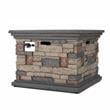 Afuera Living Outdoor 4 Pc Mixed Black Club Chair Set w/ Firepit
