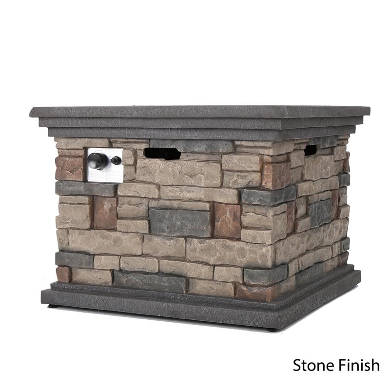 Afuera Living Outdoor 4 Pc Mixed Black Club Chair Set w/ Firepit