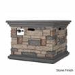 Afuera Living Outdoor 4 Pc Mixed Black Club Chair Set w/ Firepit