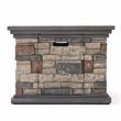 Afuera Living Outdoor 4 Pc Mixed Black Club Chair Set w/ Firepit