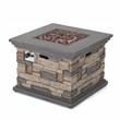 Afuera Living Outdoor 4 Pc Mixed Black Club Chair Set w/ Firepit