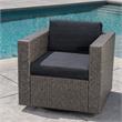 Afuera Living Outdoor 4 Pc Mixed Black Club Chair Set w/ Firepit